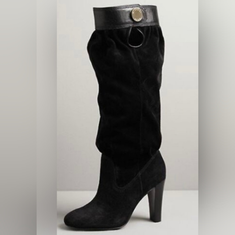 Black slouchy Suede MK Knee-High Women's Boots